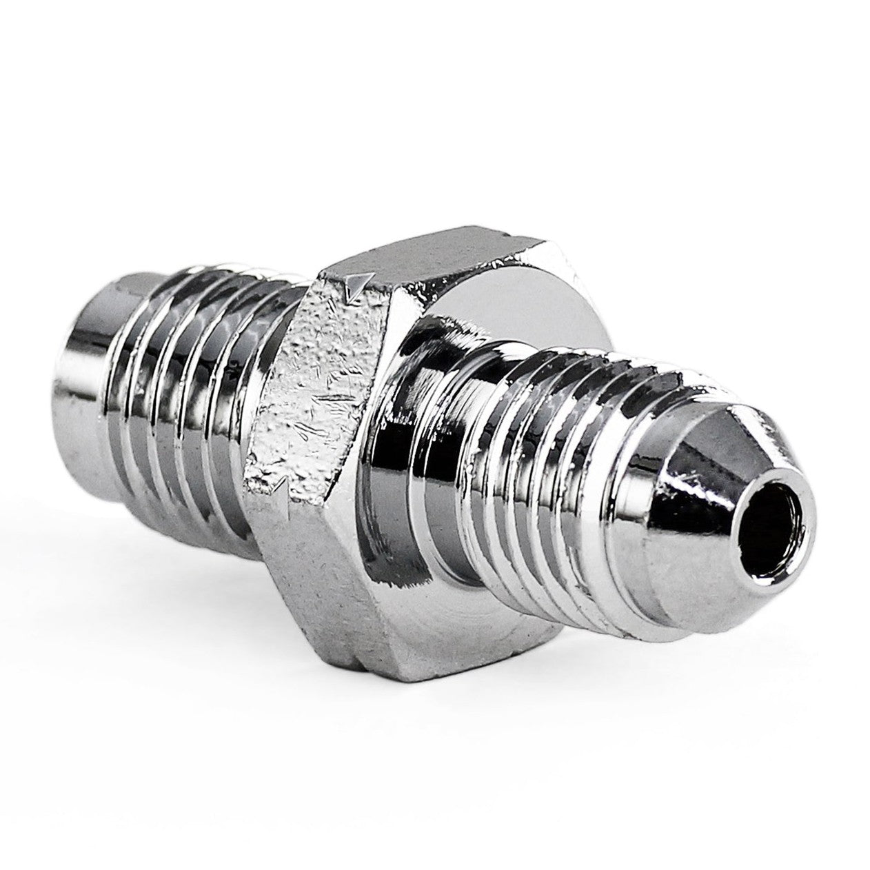 HPS AN Male to Metric Adapter Fitting, Straight, AN -3 to M10x1.25, Silver Steel