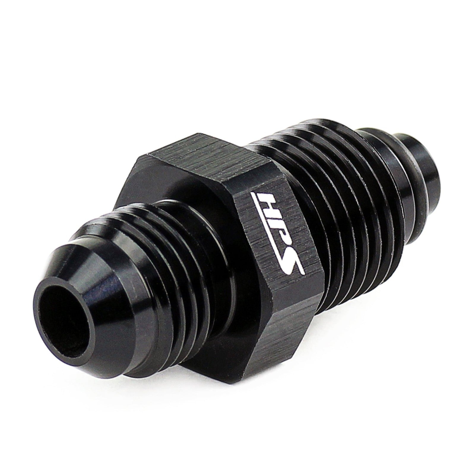 HPS AN Male to Metric Thread Male O-Ring Tip Adapter Fitting, Straight, AN -6 to M14x1.5, Black Aluminum