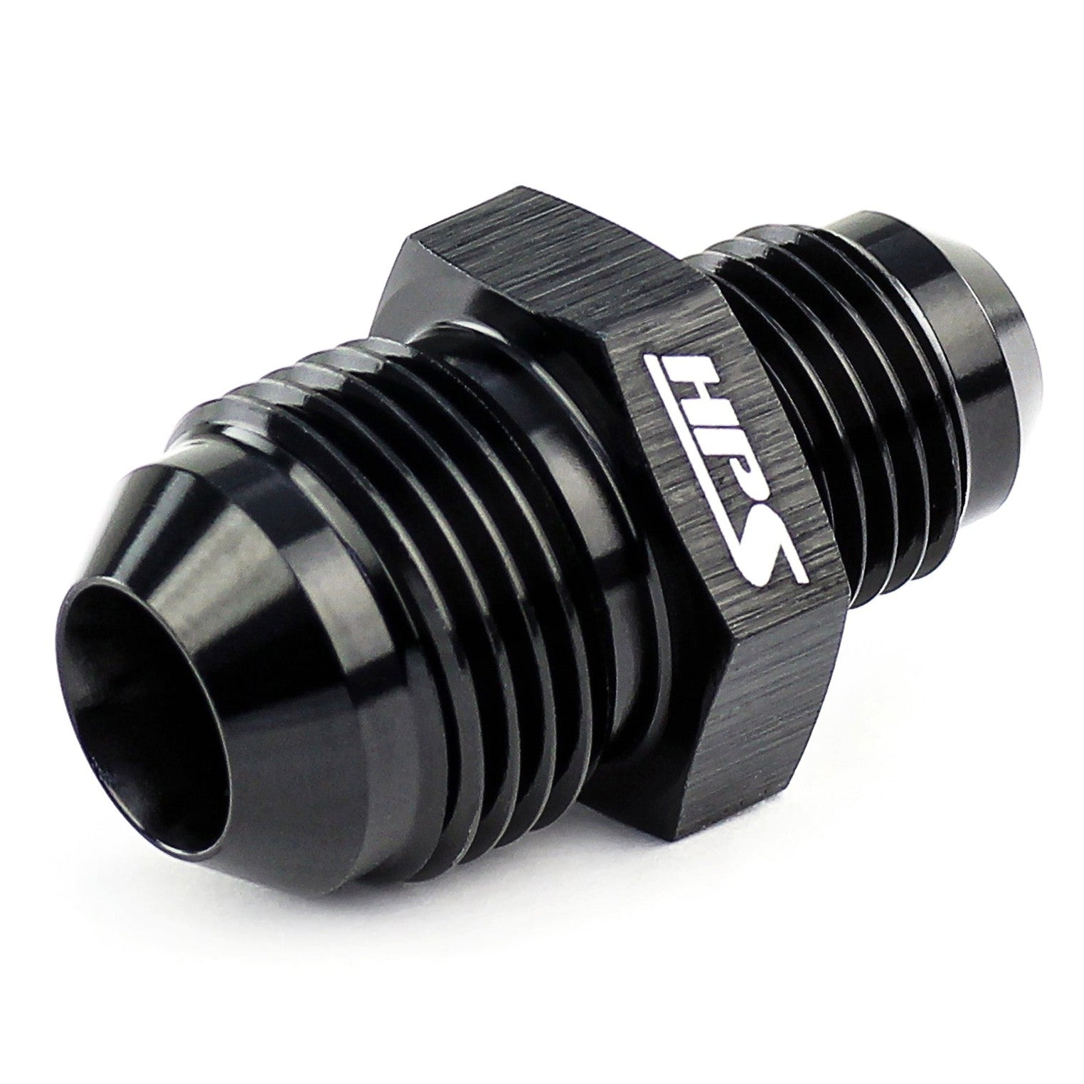HPS AN Male To Male Reducer Union Coupler Adapter, Straight, AN -4 to -3, Black Aluminum