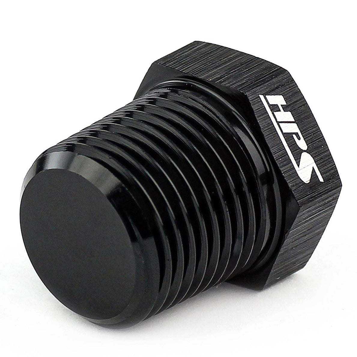 HPS NPT Hex Plug Fitting for NPT bung seal, 1/8" NPT, Black Aluminum