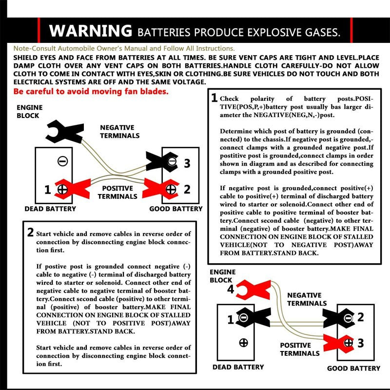 Heavy Duty 25FT 4 Gauge Copper Wire Battery Jumper Cables Jump Start Booster Kit-Accessories-BuildFastCar