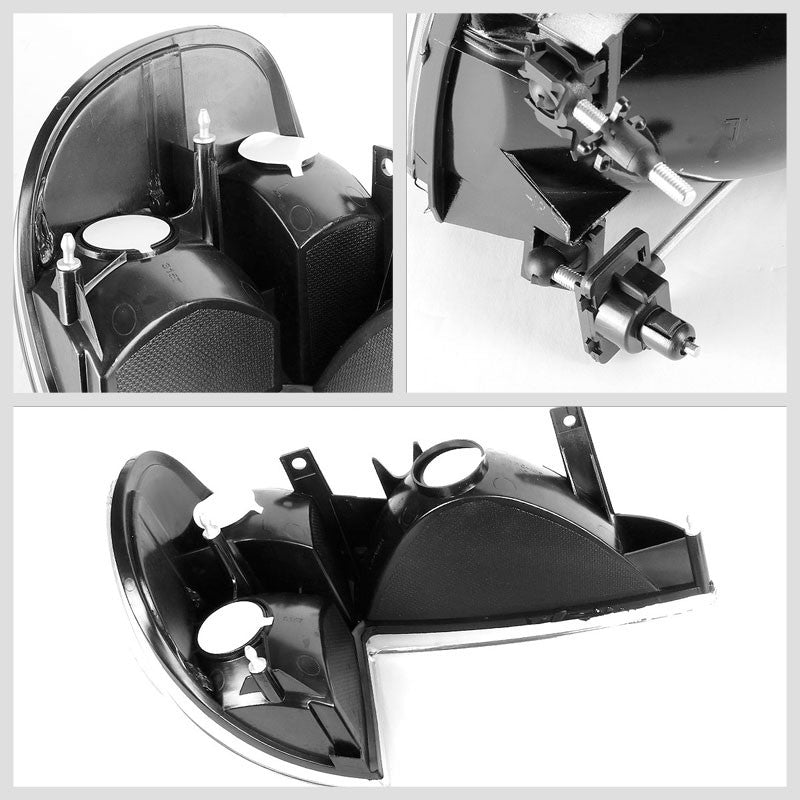 Turn Signal Bumper Light Black/Clear Lens/Amber Corner For 95-01 Ford Explorer-Lighting-BuildFastCar-BFC-BUMLILED-FORDEXP95-BKAM