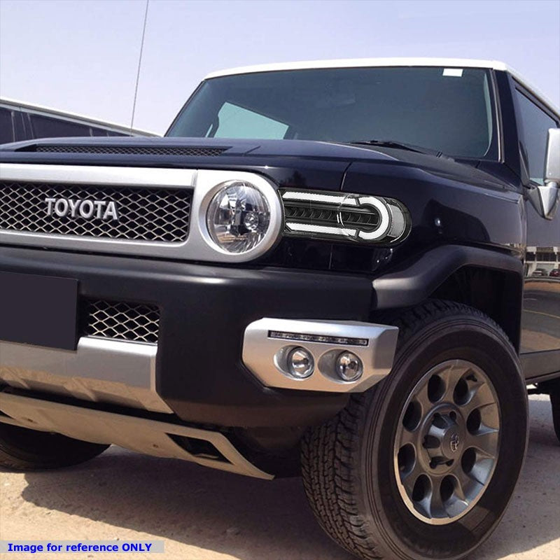 3D LED Front Turn Signal Bumper Light DRL Black/Clear For 07-14 FJ Cruiser-Lighting-BuildFastCar-BFC-BL-BUMLILED-TOYFJ07-BK-CL