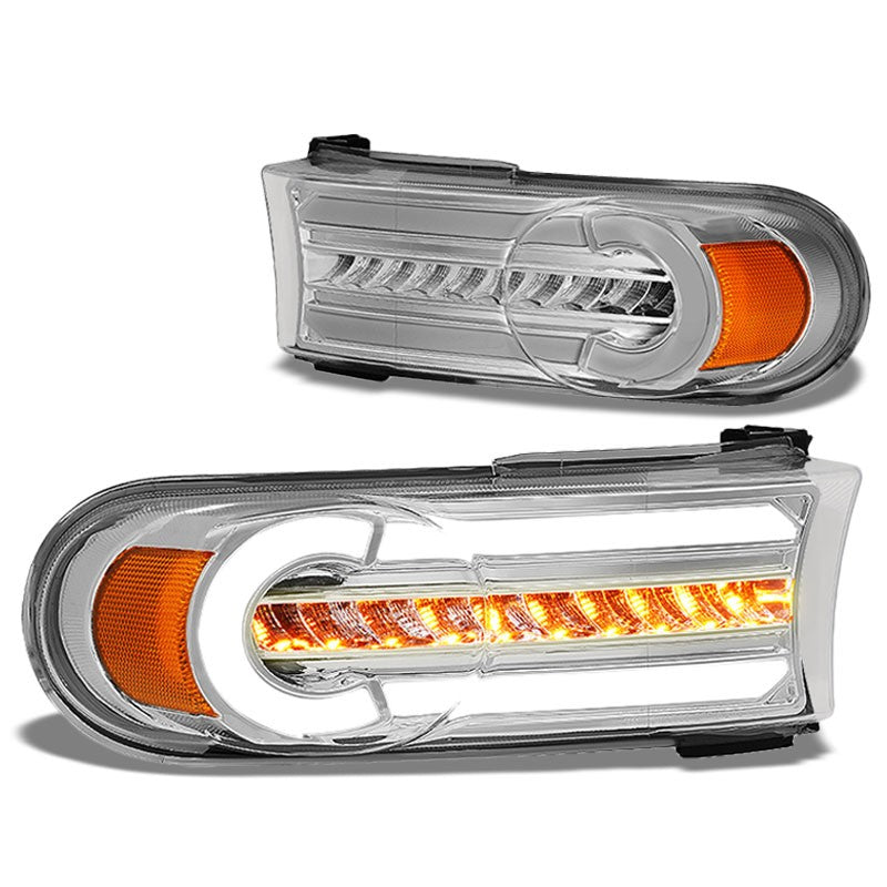 3D LED Front Turn Signal Bumper Light Chrome/Clear/Amber For 07-14 FJ Cruiser-Lighting-BuildFastCar-BFC-BL-BUMLILED-TOYFJ07-CH-AM