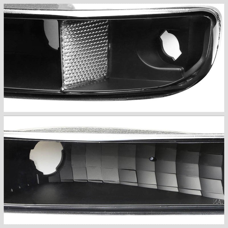 Turn Signal Bumper Light Black/Clear Lens/Corner For 99-06 GMC Sierra/Yukon-Lighting-BuildFastCar-BFC-BUMLI-GMCSIE99-BKCL