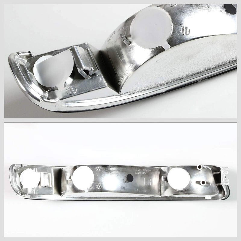 Turn Signal Bumper Light Chrome/Clear Lens/Amber Corner For 99-06 Sierra/Yukon-Lighting-BuildFastCar-BFC-BUMLI-GMCSIE99-CHAM