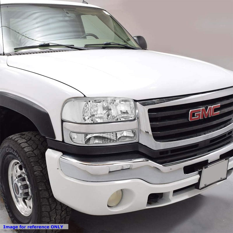 Turn Signal Bumper Light Chrome/Clear Lens/Corner For 99-06 GMC Sierra/Yukon-Lighting-BuildFastCar-BFC-BUMLI-GMCSIE99-CHCL