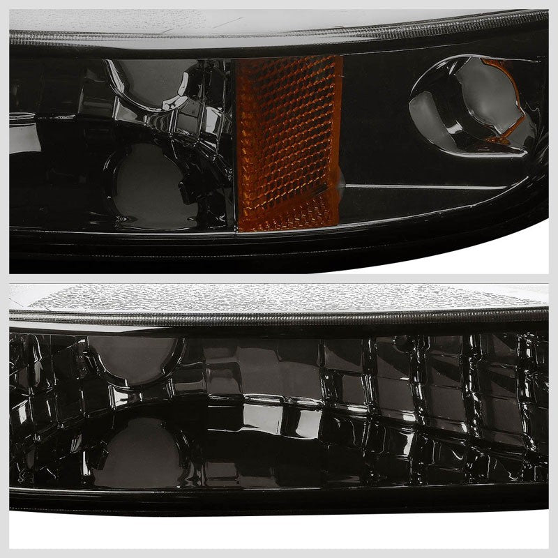 Turn Signal Bumper Light Chrome/Smoke Lens/Amber Corner For 99-06 Sierra/Yukon-Lighting-BuildFastCar-BFC-BUMLI-GMCSIE99-SMAM