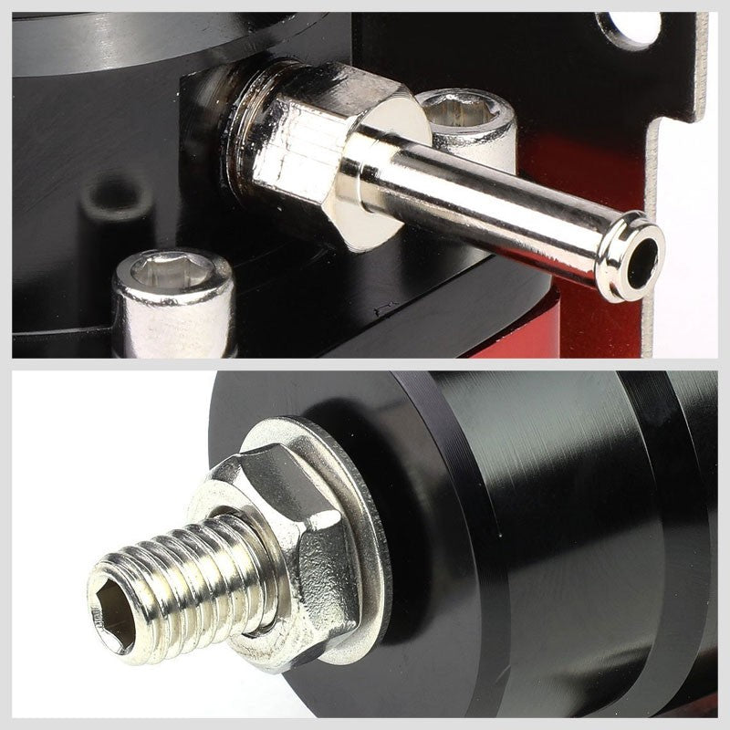 Black/Red Adjust 0-100 PSI Injected Bypass Fuel Pressure Regulator 1/8" NPT PORT-Performance-BuildFastCar