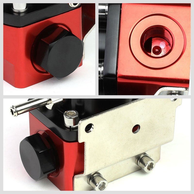 Black/Red Adjust 0-100 PSI Injected Bypass Fuel Pressure Regulator 1/8" NPT PORT-Performance-BuildFastCar