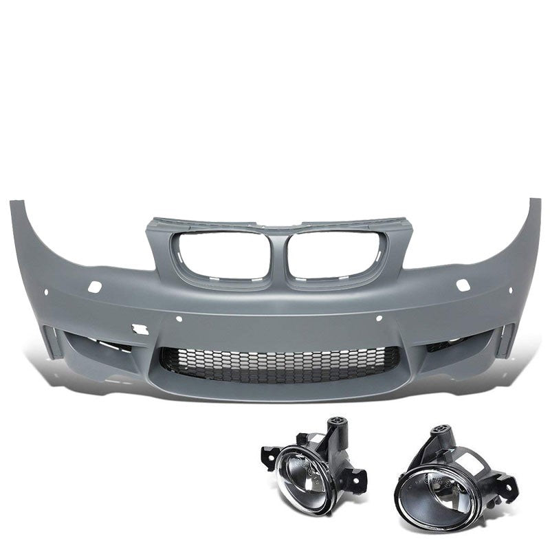 1M Style (W/PDC) Front Bumper+Lower Grille+Fog Light For 08-13 BMW E82 1-Series-Exterior-BuildFastCar
