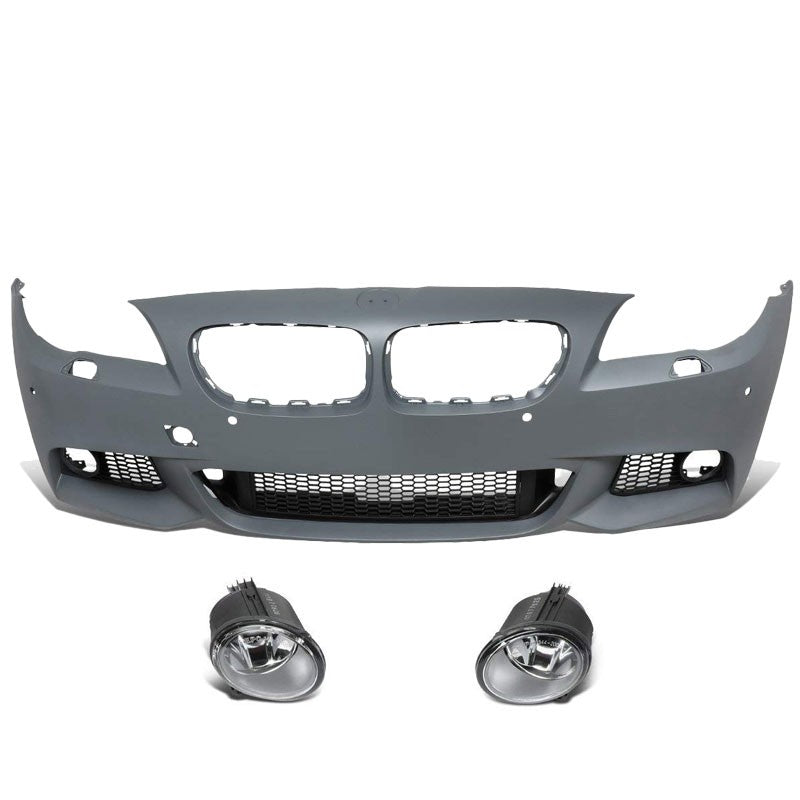 M-Tech Style (W/PDC) Front Bumper+Lower Grille+Fog Light For 11-16 BMW 5-Series-Exterior-BuildFastCar