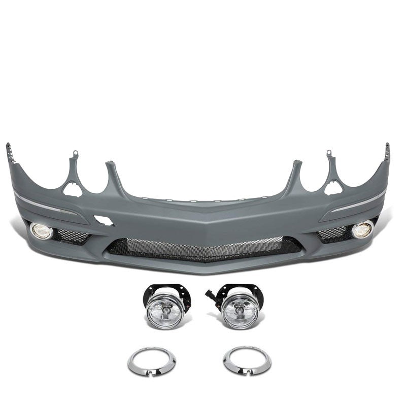 E63 Style (W/PDC) Front Bumper+Lower Grille+Fog Light For 07-09 Benz E-Class-Exterior-BuildFastCar