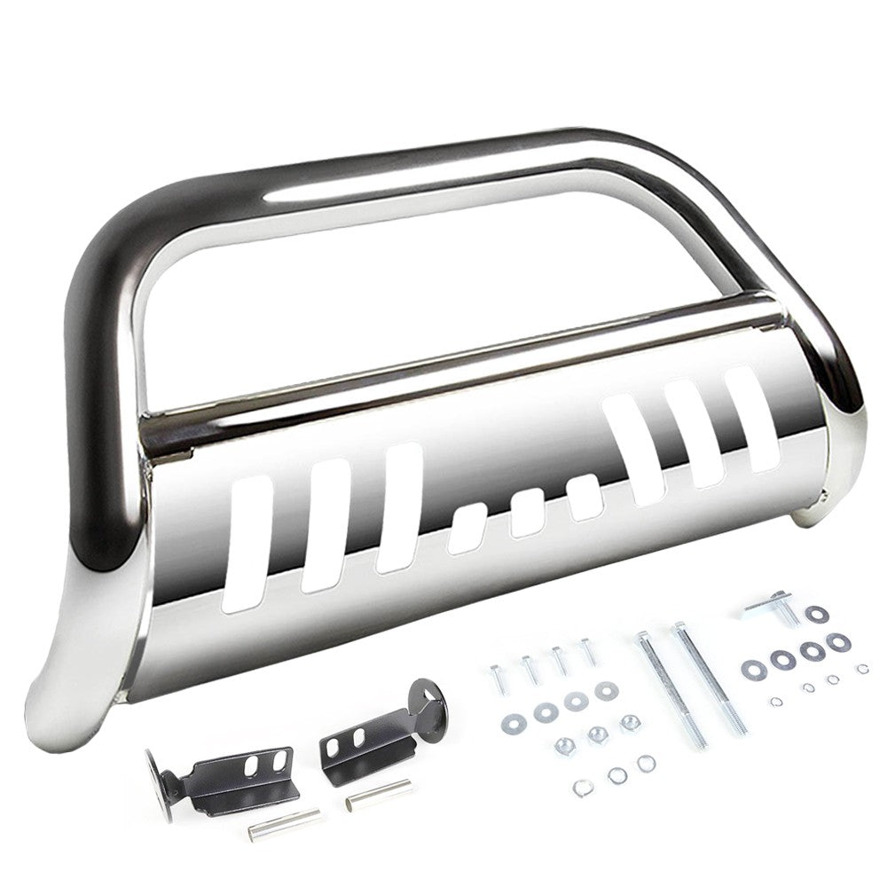 Chrome Bull Bar Bumper Grille Guard Skid Plate For Chevy 07-13 Silverado 1500-Exterior-BuildFastCar