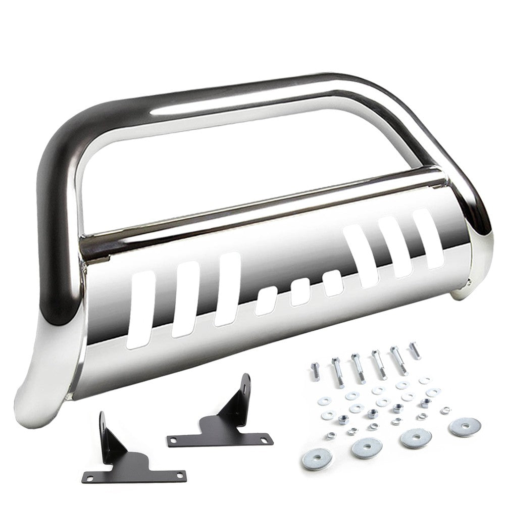 Chrome Bull Bar Push Bumper Grille Guard Skid Plate Kit For Chevy 04-12 Colorado-Exterior-BuildFastCar