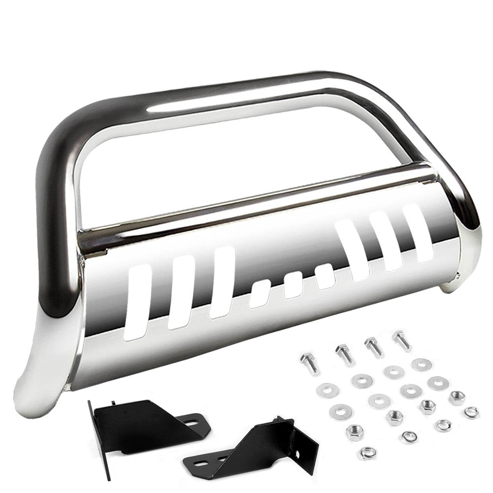 Chrome Bull Bar Bumper Grille Guard Skid Plate Kit For Honda 06-14 Ridegline-Exterior-BuildFastCar