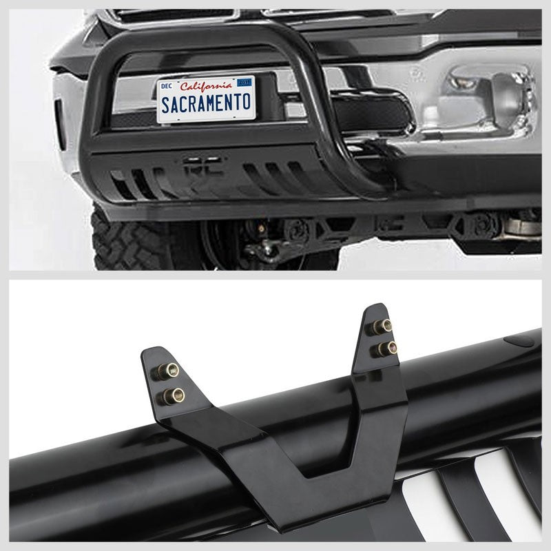 Black Bull Bar/Bumper Grille Guard US License Plate Bracket Relocation Kit