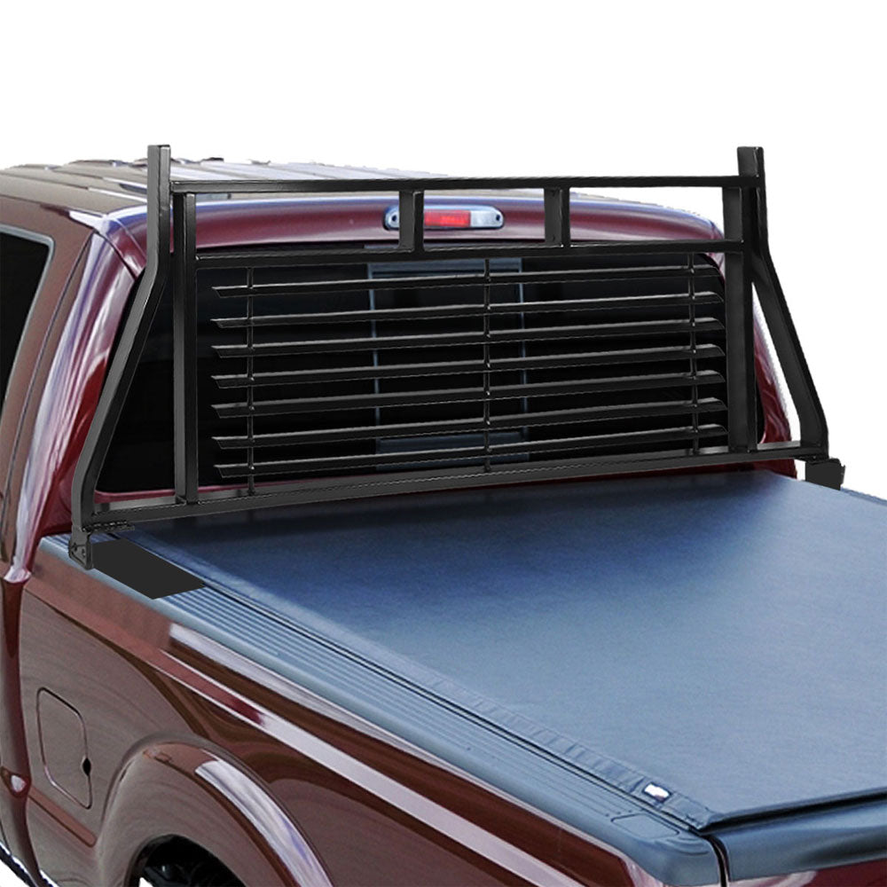 Black Pickup Bed Louvered Window Guard Headache Rack For 99-17 F-250/350/450 SD