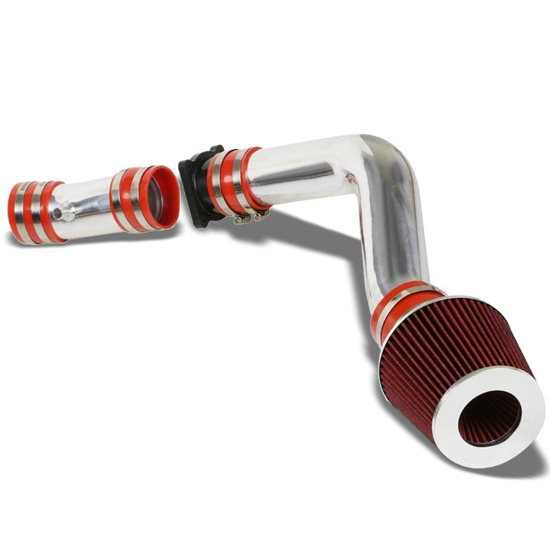 Polish Cold Air Intake+Red Filter For Nissan 02-06 Altima/04-05 Maxima 3.5L V6-Performance-BuildFastCar