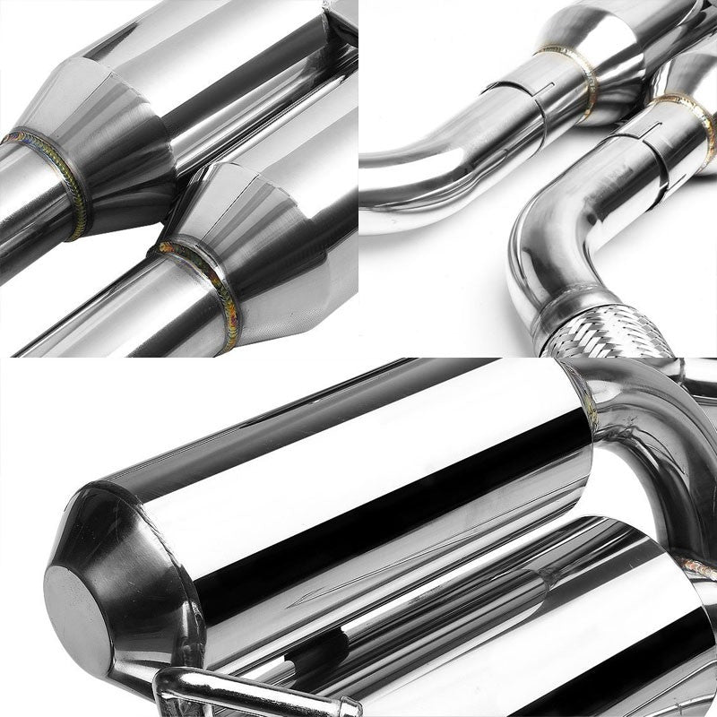 4.5" Dual Slant Roll Muffler Tip Exhaust Catback System TYP-3 For 03-09 350Z V6-Performance-BuildFastCar