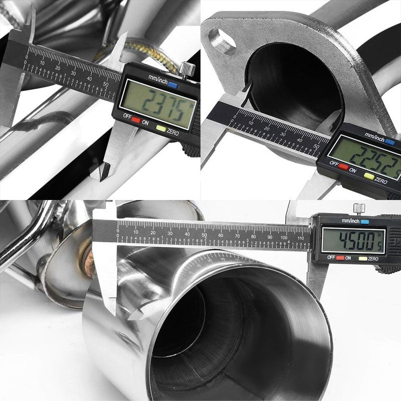 4.5" Dual Slant Roll Muffler Tip Exhaust Catback System TYP-3 For 03-09 350Z V6-Performance-BuildFastCar
