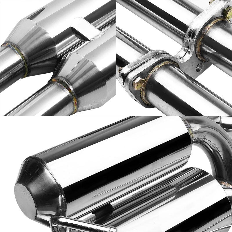 4.5" Dual Roll Slant Muffler Tip Exhaust Catback System TYP-2 For 09-19 370Z Z34-Performance-BuildFastCar