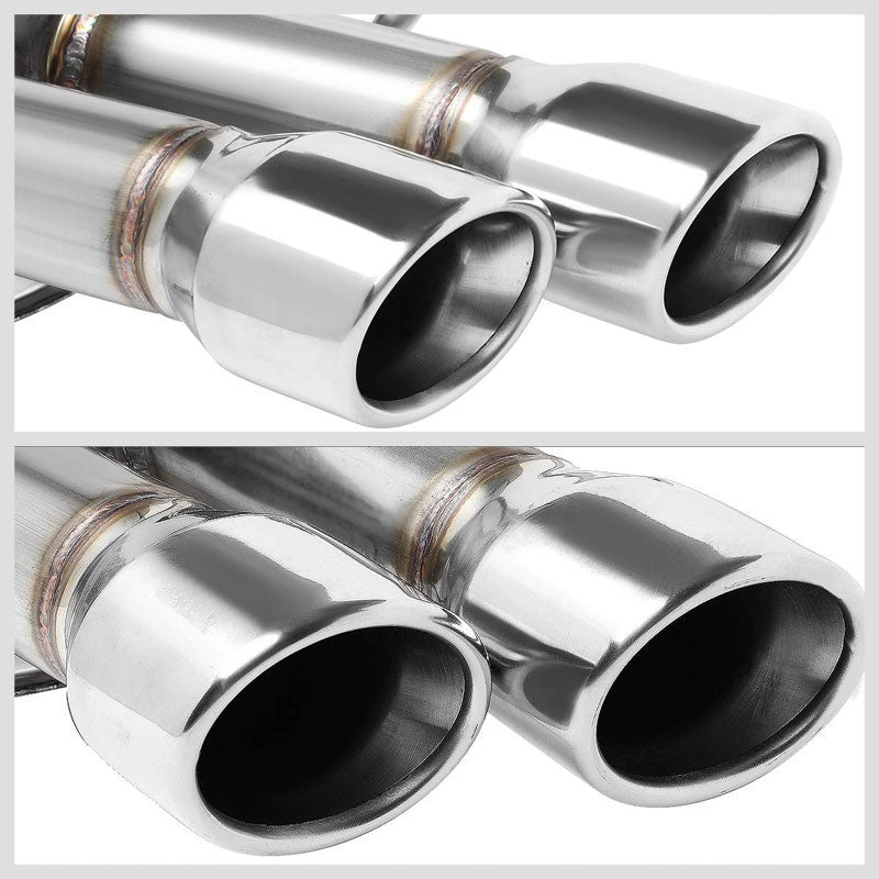 3.5" Dual Slant Roll Muffler Tip Exhaust Catback System For 09-16 A4 Quattro-Performance-BuildFastCar