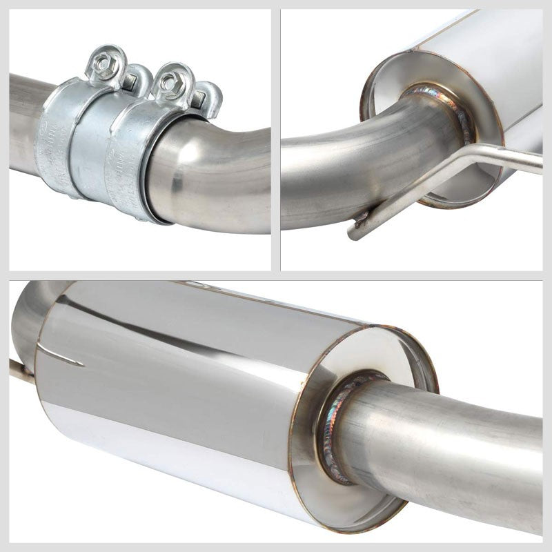 3.5" Dual Slant Roll Muffler Tip Exhaust Catback System For 09-16 A4 Quattro-Performance-BuildFastCar