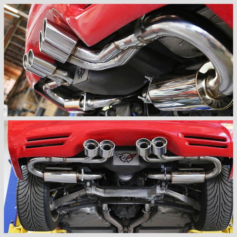Catback System 4.25" x 3" Quad Oval Tip 97-04 Corvette C5 5.7L V8 BFC-CATB-CCORV97V857L