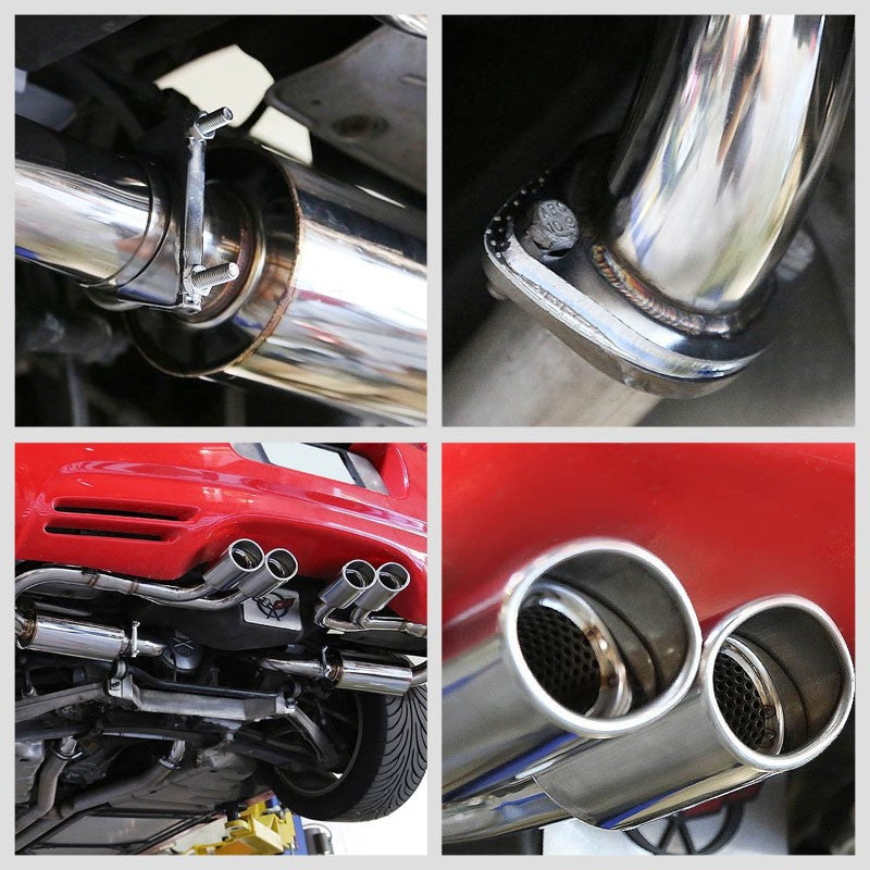 Catback System 4.25" x 3" Quad Oval Tip 97-04 Corvette C5 5.7L V8 BFC-CATB-CCORV97V857L