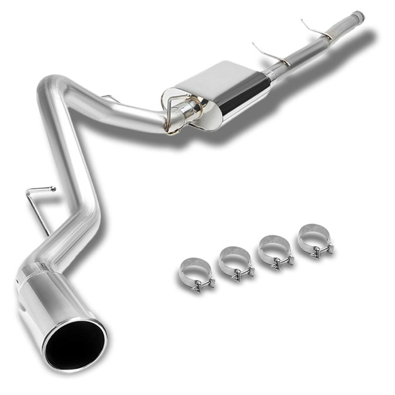 4" Slant Muffler Tip Exhaust Catback System For 07-13 Silverado 1500 4.8L/5.3L-Performance-BuildFastCar