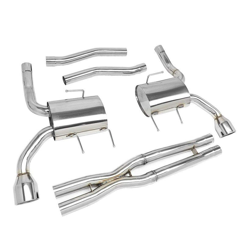 4.5" Dual Slant Lis Muffler Tip Exhaust Catback System For 11-14 CTS V Coupe-Performance-BuildFastCar