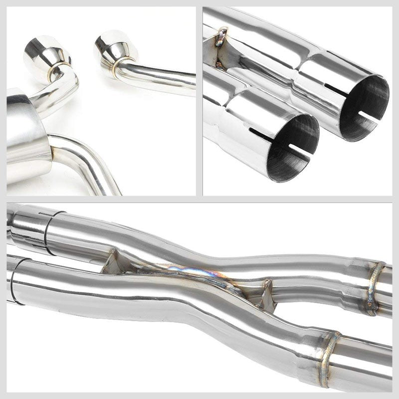 4.5" Dual Slant Lis Muffler Tip Exhaust Catback System For 11-14 CTS V Coupe-Performance-BuildFastCar