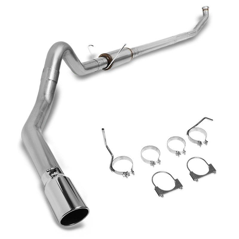 5" Round Tip Rolled Edge Turboback Exhaust For 05-07 Dodge Ram 3500 5.9-Exhaust Systems-BuildFastCar-BFC-CATB-0407RAM2535-59D