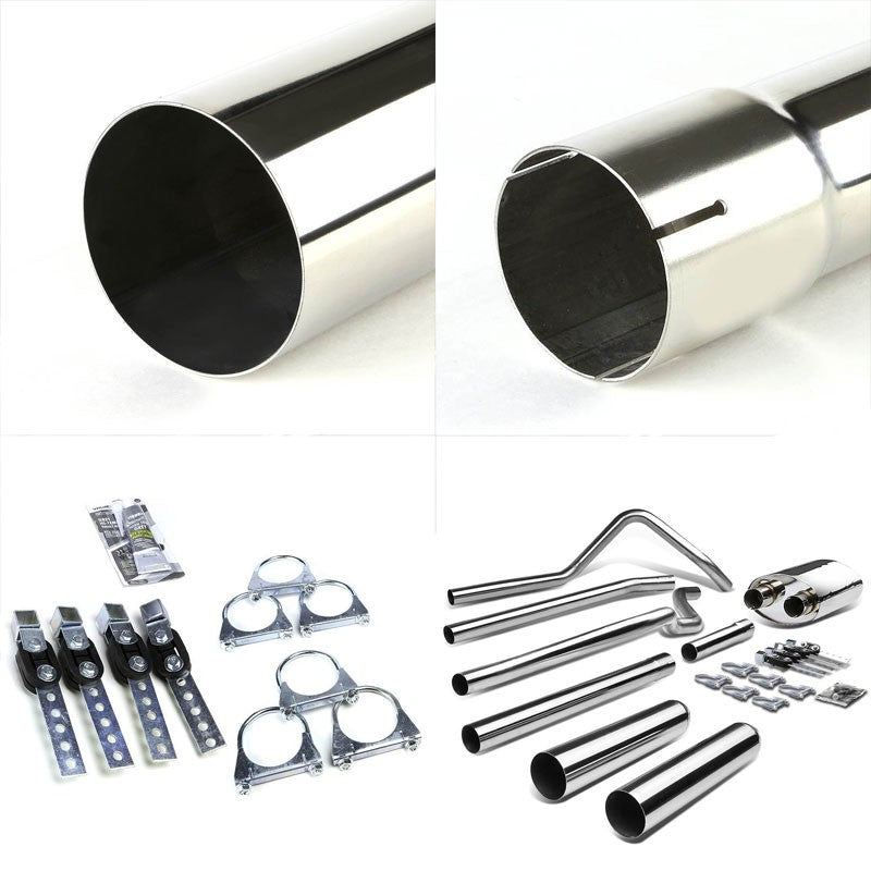 3.5" Slant Muffler Tip Exhaust Catback System For 04-08 Ford F-150 4.6L/5.4L V8-Performance-BuildFastCar