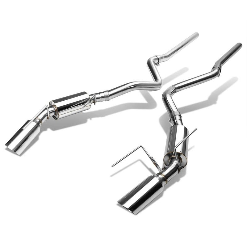 3.75" Slant Muffler Tip Exhaust Catback System For 05-08 Ford Mustang 4.6L V8-Performance-BuildFastCar