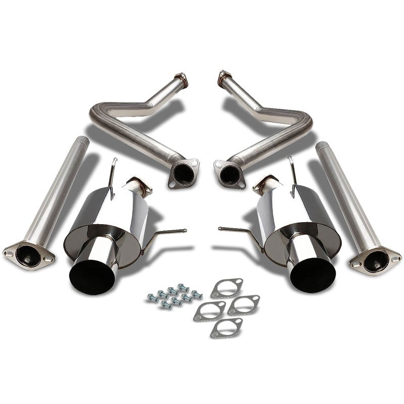 4" Slant Muffler Tip Exhaust Catback System For 11-14 Ford Mustang 3.7L V6 DOHC-Performance-BuildFastCar