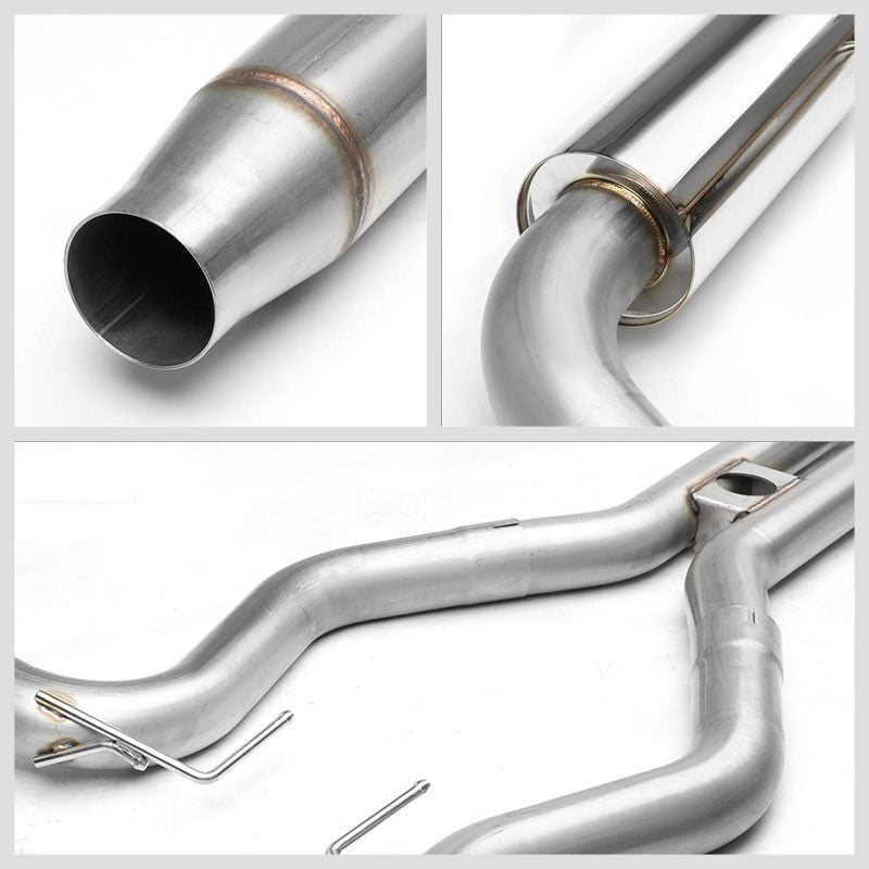 4" Slant Roll Muffler Tips Exhaust Catback System For 15-18 Mustang EcoBoost-Performance-BuildFastCar