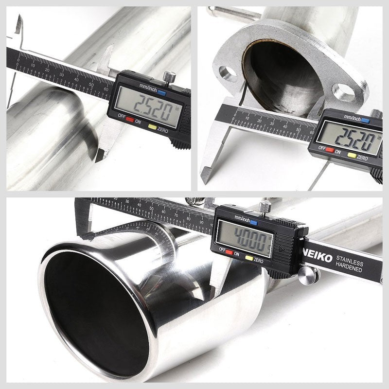 Catback System 4" Diagonally Cut Dual Tip 96-04 Mustang 4.6 V8 SN-95 BFC-CATB-FM96GTV8