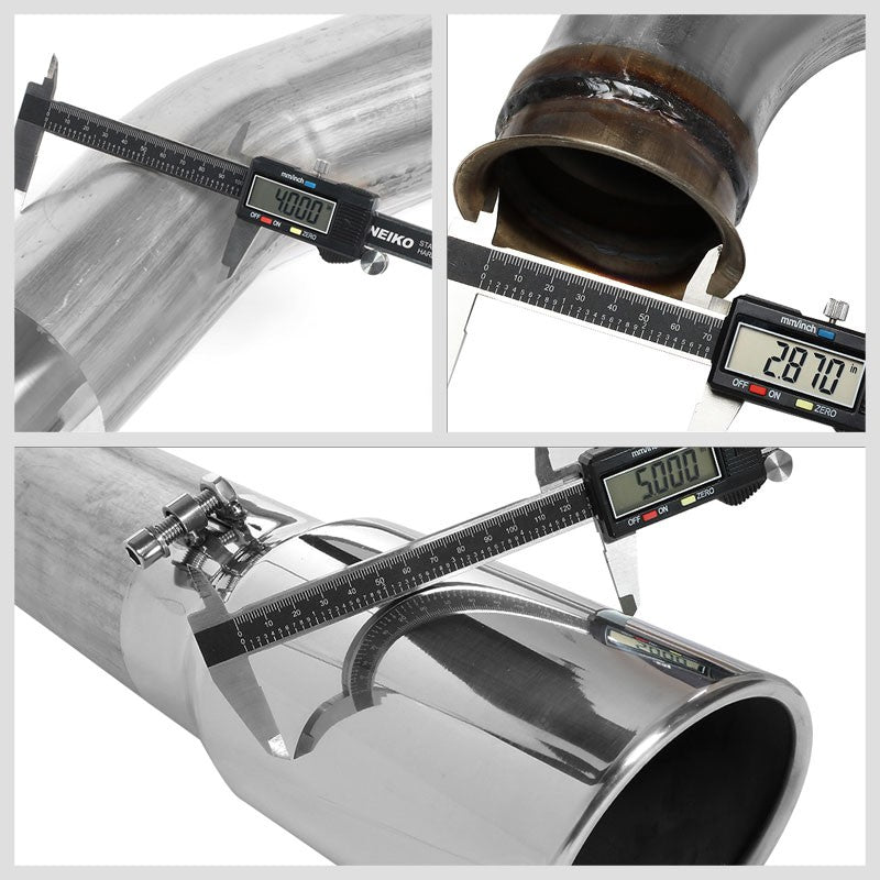 5" Round Tip Rolled Edge Straight Turboback Exhaust For 93-00 Chevy C/K 2500 6.5-Exhaust Systems-BuildFastCar-BFC-CATB-9300CHVCK-65D-SP