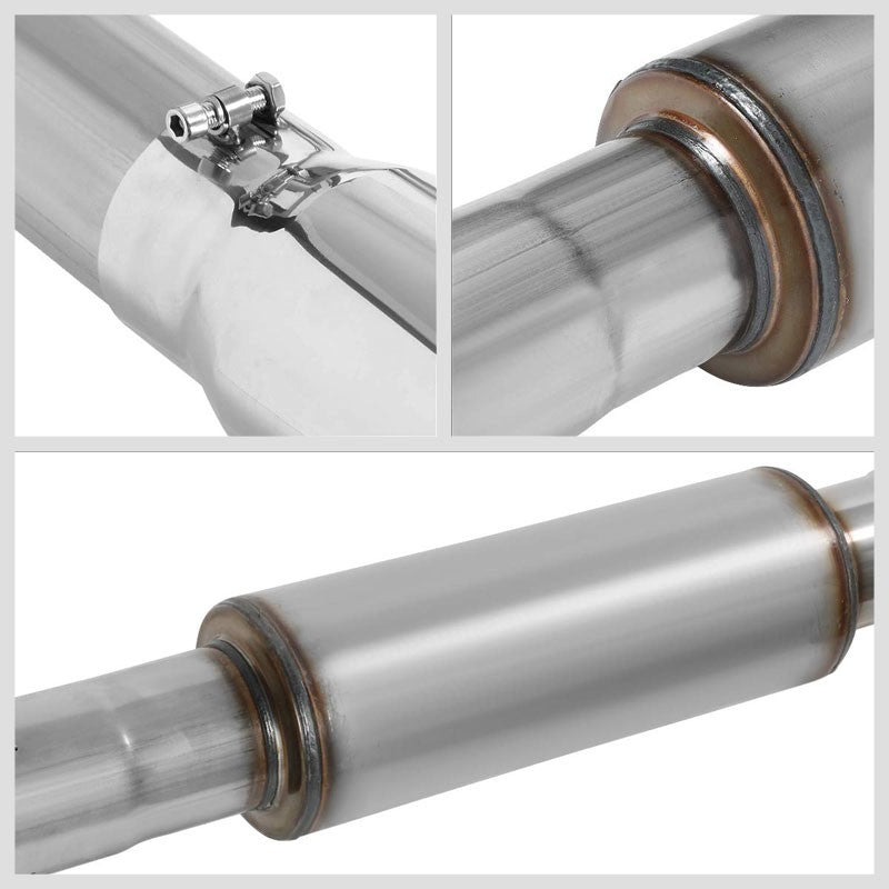 5" Round Tip Rolled Edge Turboback Exhaust For 01-07 GMC Sierra 2500HD Diesel-Exhaust Systems-BuildFastCar-BFC-CATB-0107SIL-66D