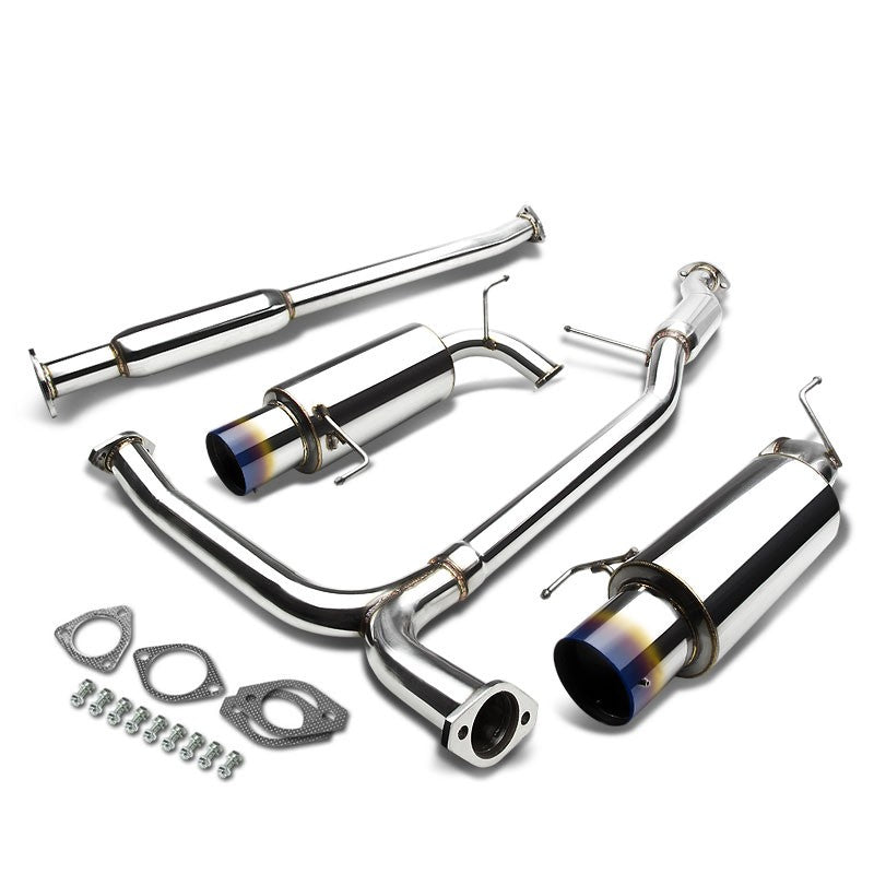 4.5" Dual Burnt Muffler Tip Exhaust Catback System For 98-02 Accord EX/LX 3.0L-Performance-BuildFastCar