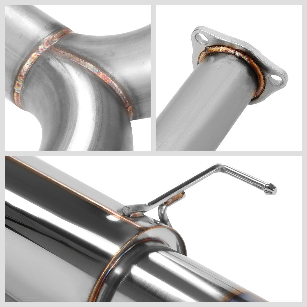 Exhaust Catback System 4.50" Round Burnt Muffler Tip w/Silencer For 98-02 Honda Accord 3.0L V6 (USDM CG 6th Gen)