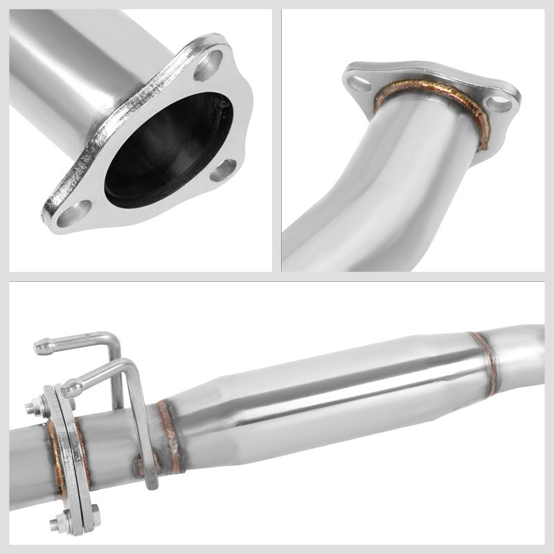 4.00" Round Burnt Muffler Tip Catback System For 01-05 Honda Civic EX 1.7L DOHC-Major Pipe-BuildFastCar