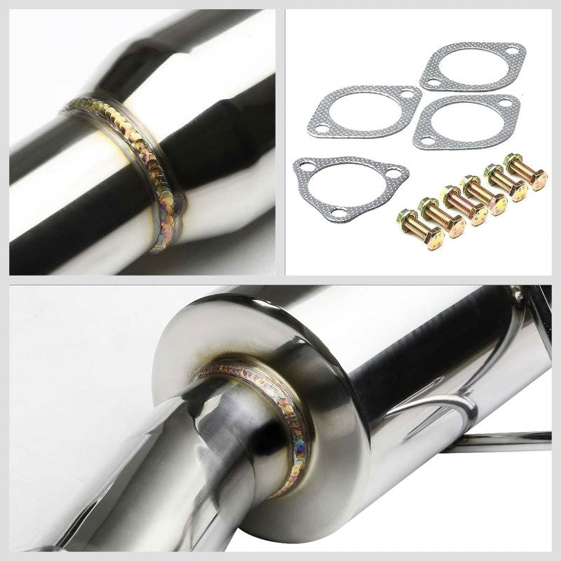 4" Round Muffler Tip Exhaust Catback System For 12-15 Honda Civic FG3 1.8L SOHC-Performance-BuildFastCar