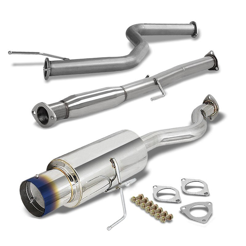4.5" Burnt Muffler Tip Exhaust Catback System For 92-00 Civic EG8/EJ1/EJ2/EJ6-Performance-BuildFastCar