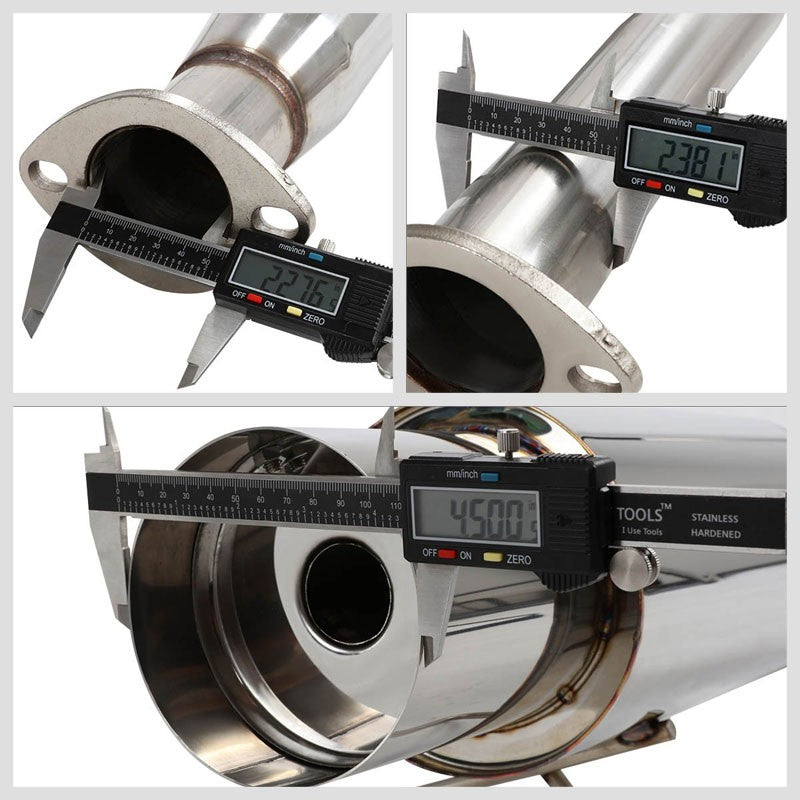 4.5" Muffler Tip Exhaust Catback System For 92-95 Civic EG3/EH2/EH3 Hatchback-Performance-BuildFastCar
