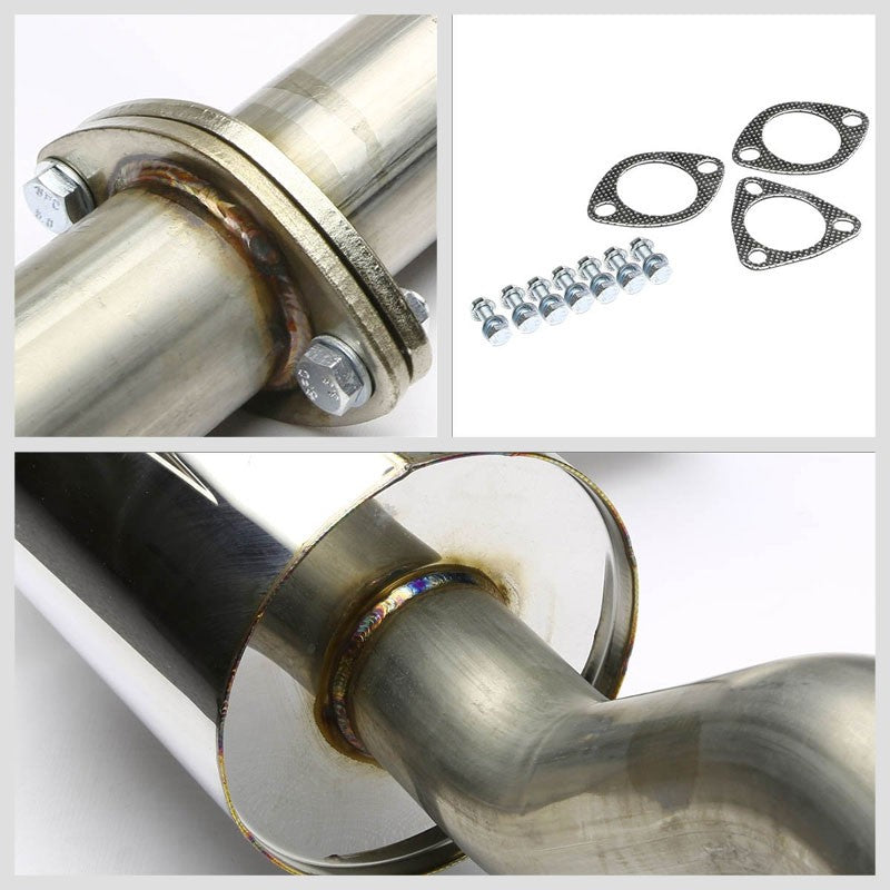 Catback System 4" Round Roll Tip 93-97 Honda Civic del Sol 1.6L BFC-CATB-HONDS93-NRT