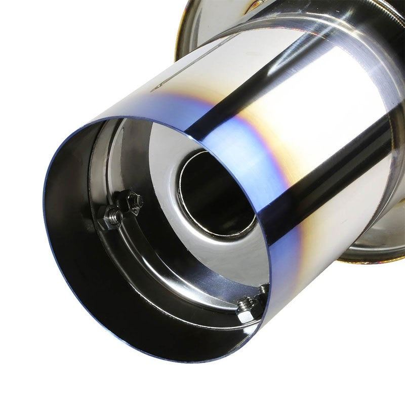 4" Dual Burnt Muffler Tip Exhaust Catback System For 03-06 Tiburon Coupe 2-Door-Performance-BuildFastCar