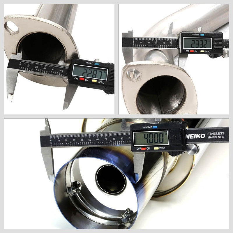 4" Dual Burnt Muffler Tip Exhaust Catback System For 03-06 Tiburon Coupe 2-Door-Performance-BuildFastCar